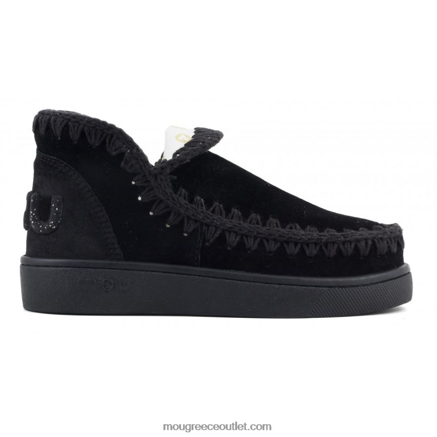 γρ Mou γυναίκες μονόχρωμο γκλίτερ αθλητικό λογότυπο μαύρος 4820DN26