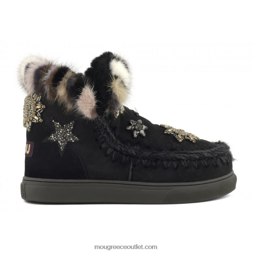 γρ Mou γυναίκες μπαλώματα αστεριών για αθλητικά παπούτσια εσκιμώων μαύρος 4820DN652