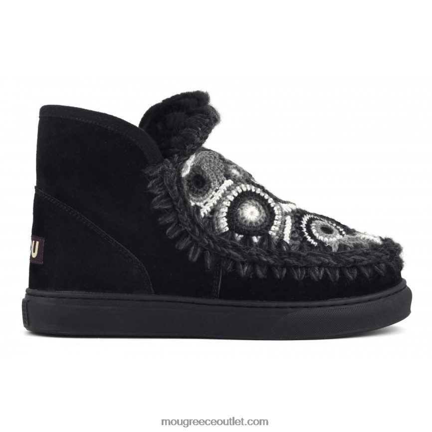 γρ Mou γυναίκες Εσκιμώο sneaker κροσέ μαύρος 4820DN598