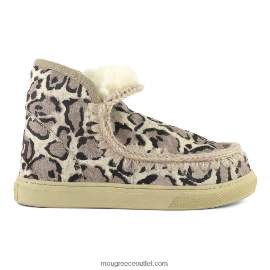 γρ Mou γυναίκες sneaker eskimo ponyskin μεγάλη λεοπάρ λευκή 4820DN674