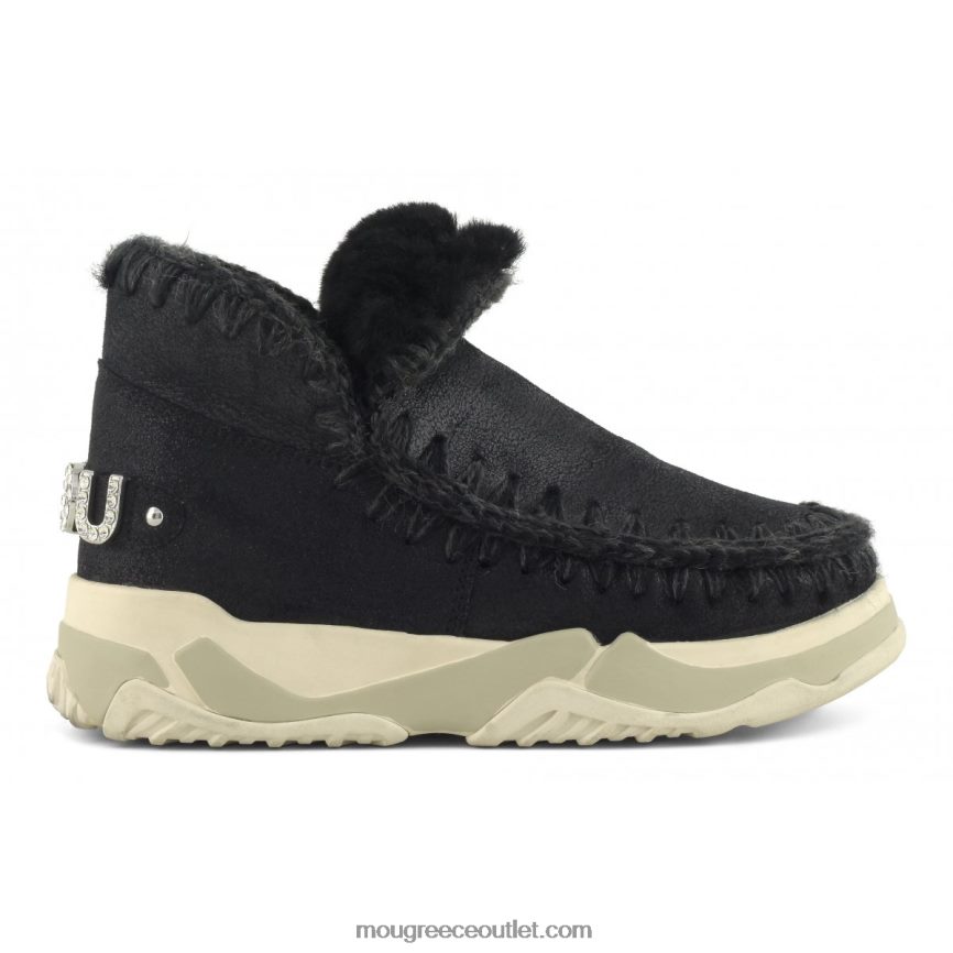 γρ Mou γυναίκες προπονητής Εσκιμώων ραγισμένο μαύρο/γκρι 4820DN685