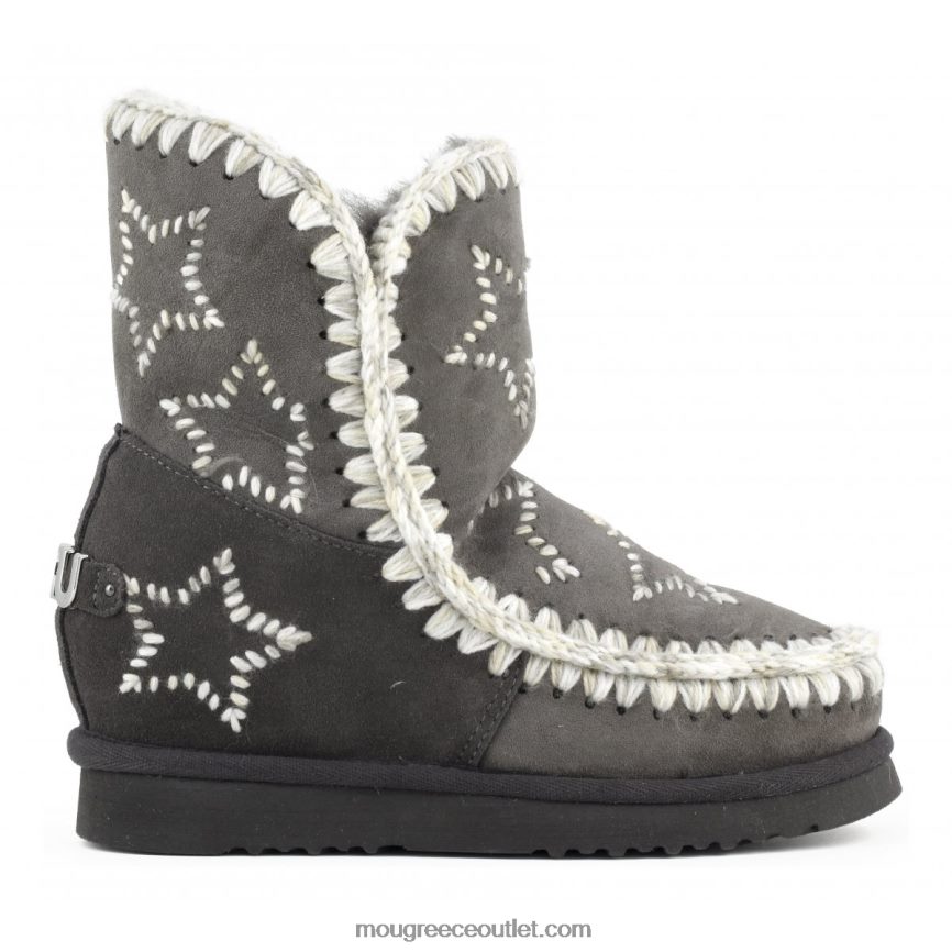 γρ Mou γυναίκες εσωτερικά σφηνοειδή μαλλί κεντημένα αστέρια ξυλάνθρακας 4820DN535