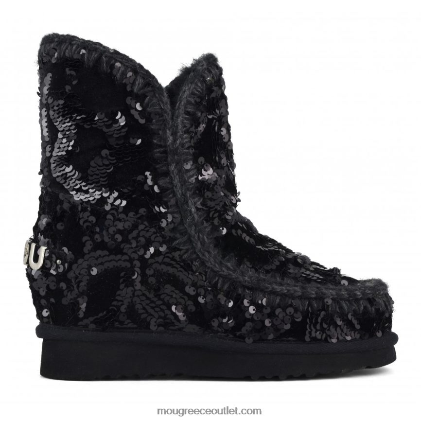 γρ Mou γυναίκες εσωτερική σφήνα ιριδίζουσες πούλιες ιριδίζουσες πούλιες μπλε μαύρο σε μαύρο 4820DN543