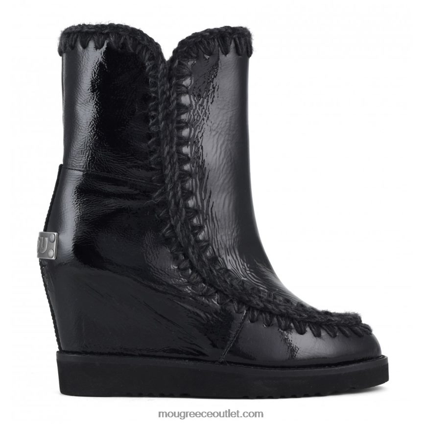 γρ Mou γυναίκες γαλλικό δάχτυλο με σφήνα κοντό πατέντα μαύρο 4820DN577