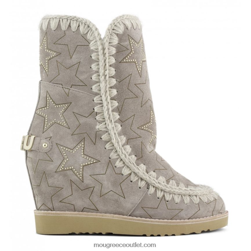 γρ Mou γυναίκες Γαλλικά δάχτυλα με λέιζερ αστέρια & microstuds ελέφαντας γκρι 4820DN569