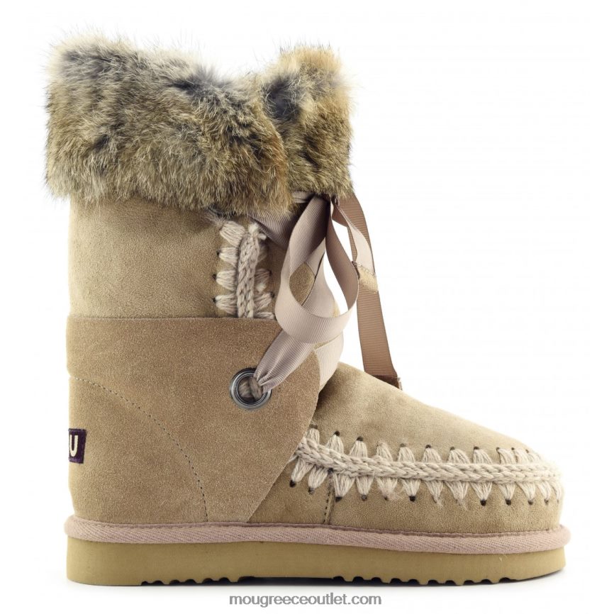 γρ Mou γυναίκες δαντέλα & γούνα εσκιμώων καμήλα 4820DN307