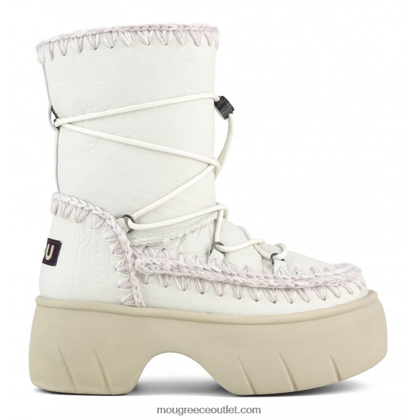 γρ Mou γυναίκες Eskimo χιόνι μπότα twist κοντό nubuck αληθινό λευκό 4820DN352