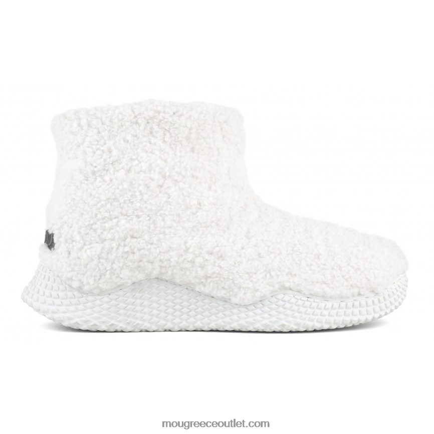 γρ Mou γυναίκες οικολογική σόλα slip-on μποτάκι σε υφασμάτινη τσόχα ψηλό άσπρο 4820DN342