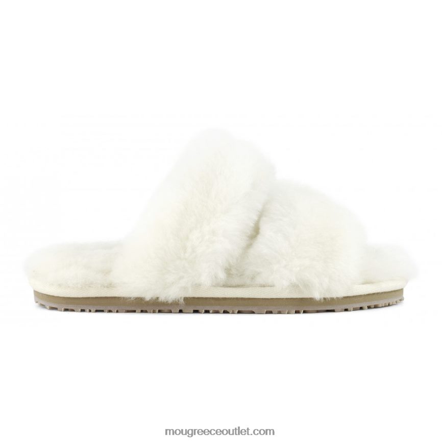 γρ Mou γυναίκες Παντόφλα γούνας προβάτου με 2 ρίγες βανίλια 4820DN451