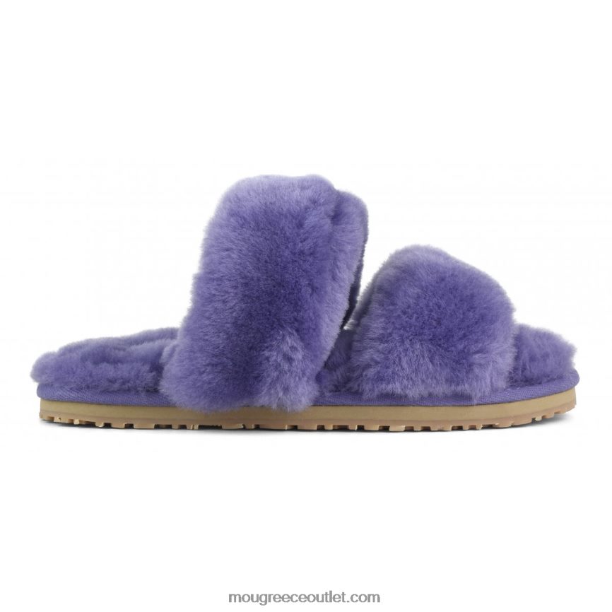 γρ Mou γυναίκες Παντόφλα γούνας προβάτου με 2 ρίγες λυκόφως μωβ 4820DN456