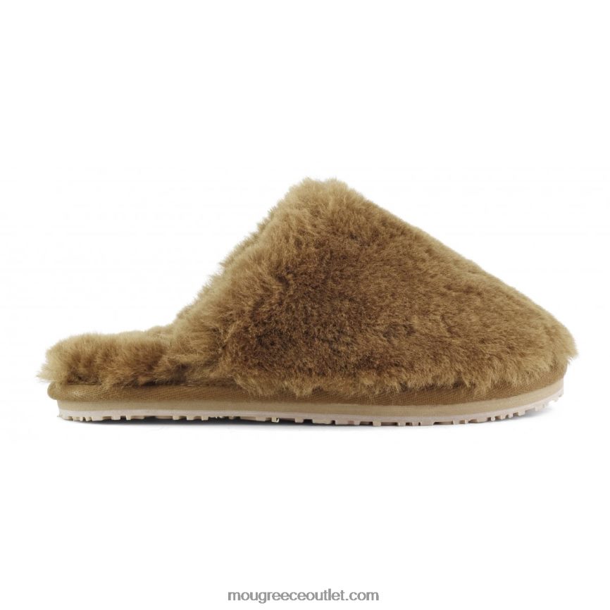 γρ Mou γυναίκες παντόφλα γούνας προβάτου με κλειστή μύτη κονιάκ 4820DN465
