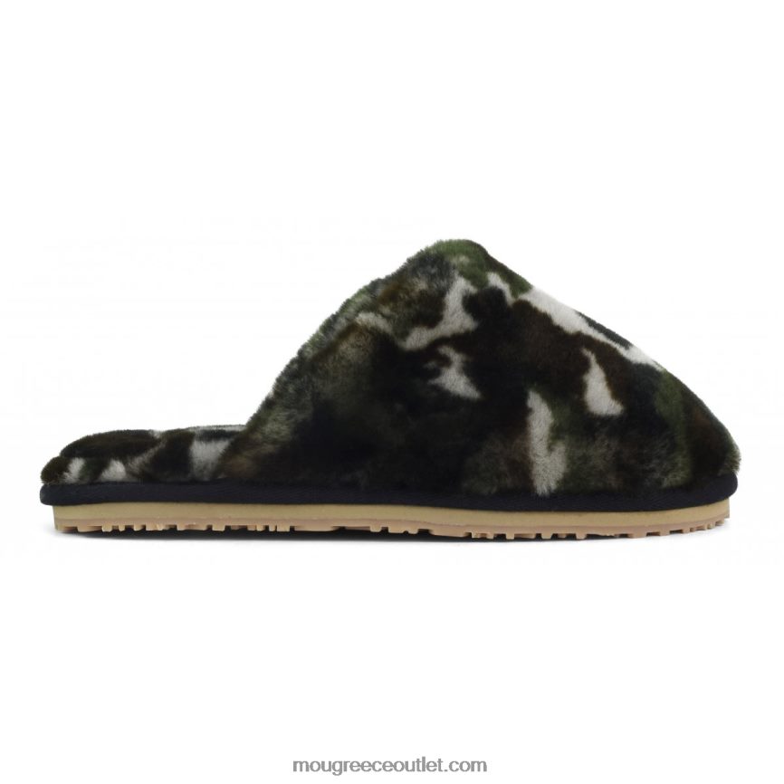 γρ Mou γυναίκες παντόφλα γούνας προβάτου με κλειστή μύτη καμουφλάζ 4820DN467