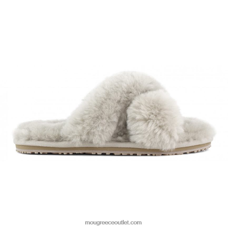 γρ Mou γυναίκες σταυρωτή γούνινη παντόφλα άμμος 4820DN474