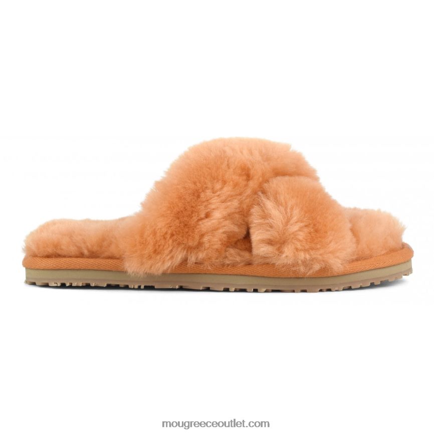 γρ Mou γυναίκες σταυρωτή γούνινη παντόφλα βερίκοκο πορτοκάλι 4820DN480
