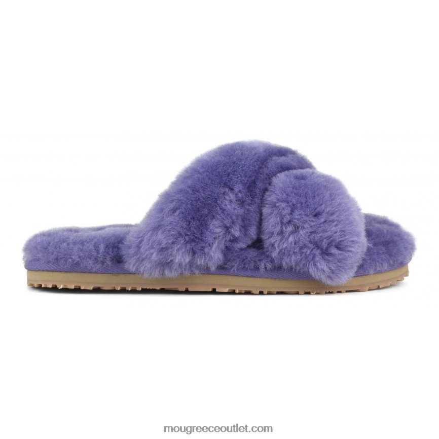 γρ Mou γυναίκες σταυρωτή γούνινη παντόφλα λυκόφως μωβ 4820DN482