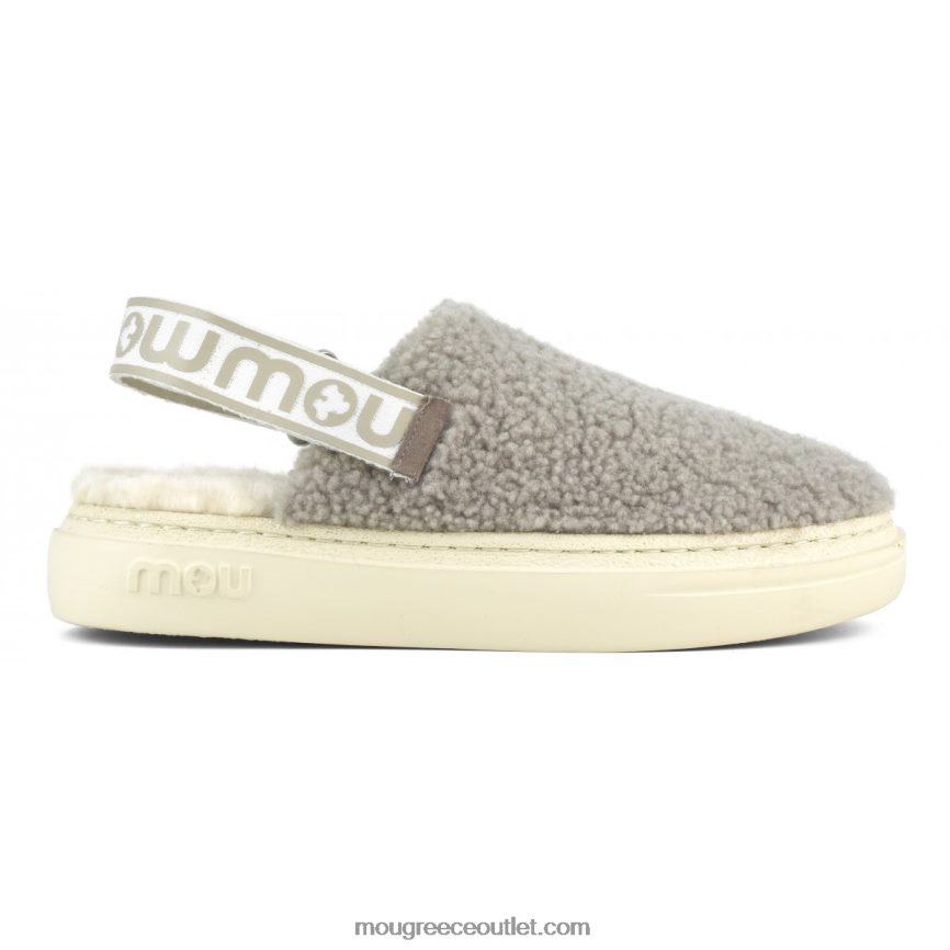 γρ Mou γυναίκες τολμηρό τσόκαμα σγουρό δέρμα προβάτου και λουράκι πλάτης ελέφαντας γκρι 4820DN519