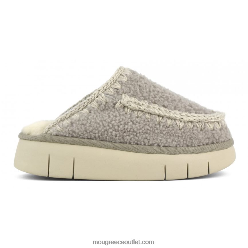 γρ Mou γυναίκες αναπήδηση clog σγουρό δέρμα προβάτου ελέφαντας γκρι 4820DN528