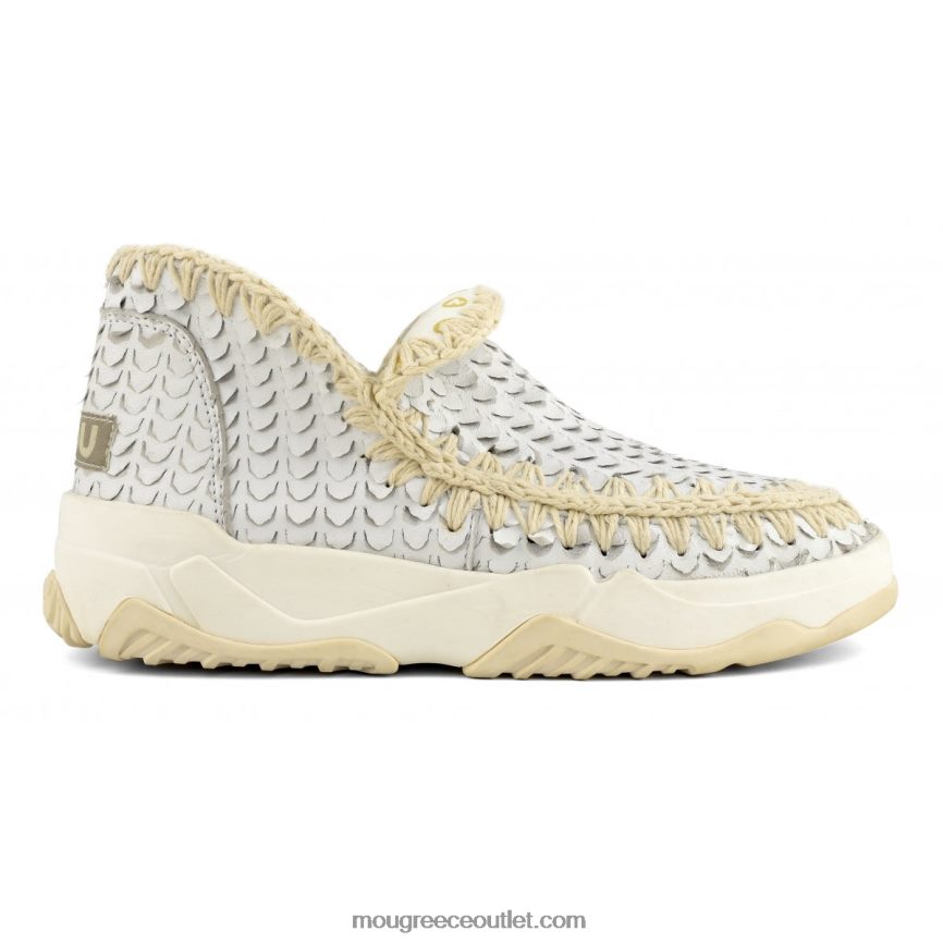 γρ Mou γυναίκες Eskimo trainer ειδικό δέρμα ζυγαριά κόβει λευκό 4820DN65