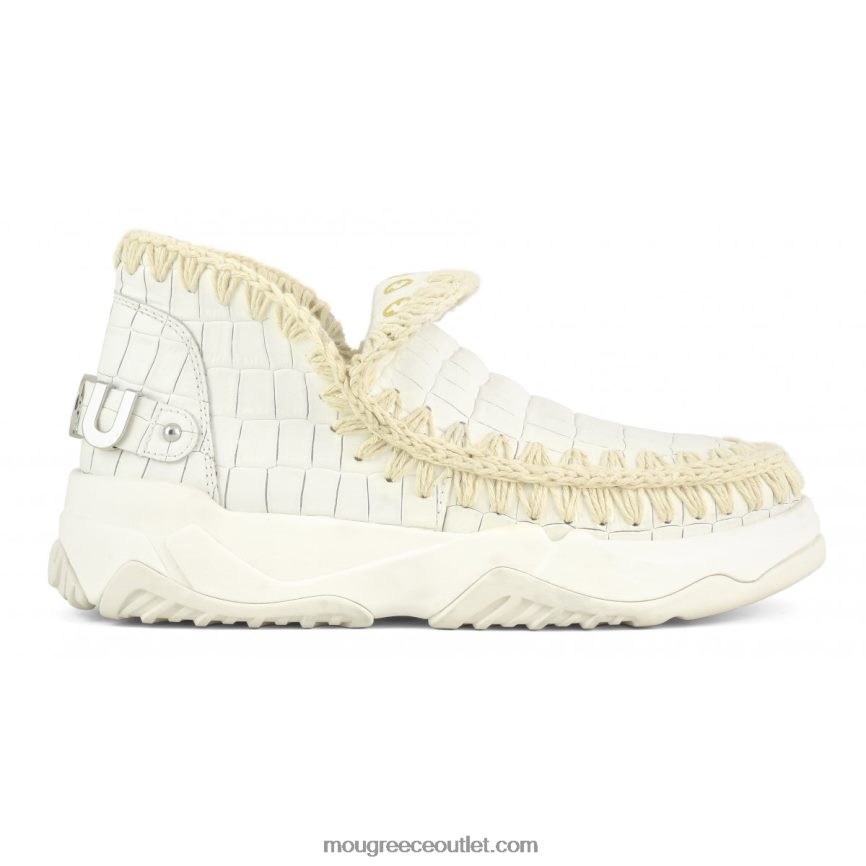 γρ Mou γυναίκες Eskimo trainer ειδικό δέρμα λευκό κόκο 4820DN67