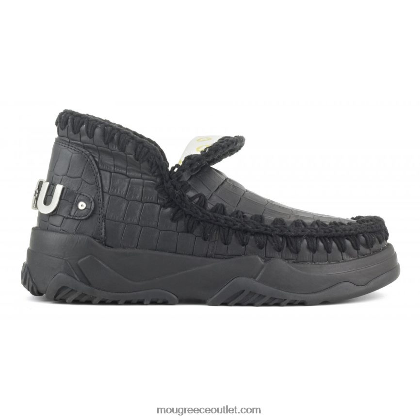 γρ Mou γυναίκες Eskimo trainer ειδικό δέρμα μαύρο κόκο 4820DN68