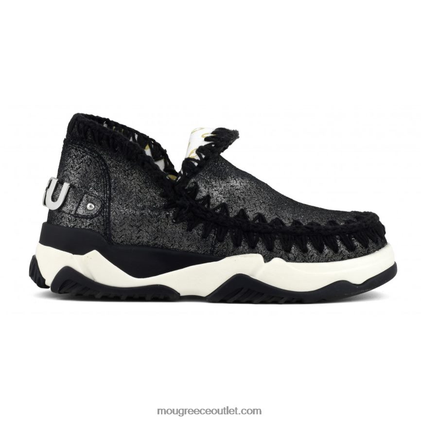 γρ Mou γυναίκες Eskimo trainer microglitter microglitter μαύρο 4820DN73