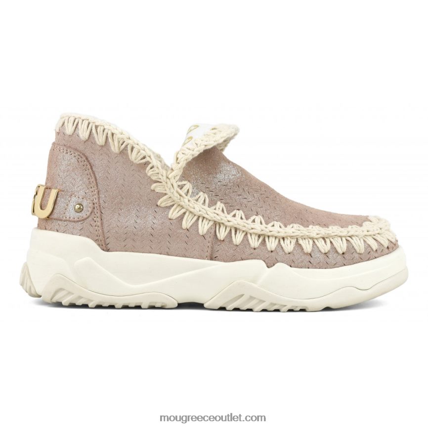 γρ Mou γυναίκες Eskimo trainer microglitter microglitter ροζ καφέ 4820DN75