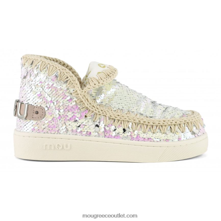 γρ Mou γυναίκες καλοκαιρινό sneaker με παγιέτες εσκιμώων ιριδίζον ροζ 4820DN50