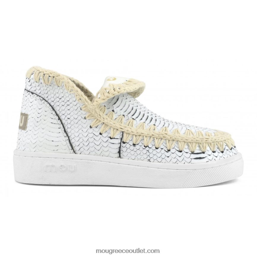 γρ Mou γυναίκες δερμάτινο καλοκαιρινό sneaker eskimo άσπρο 4820DN18