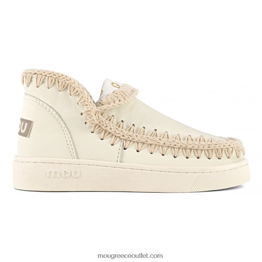 γρ Mou γυναίκες δερμάτινο καλοκαιρινό sneaker eskimo άσπρο 4820DN21