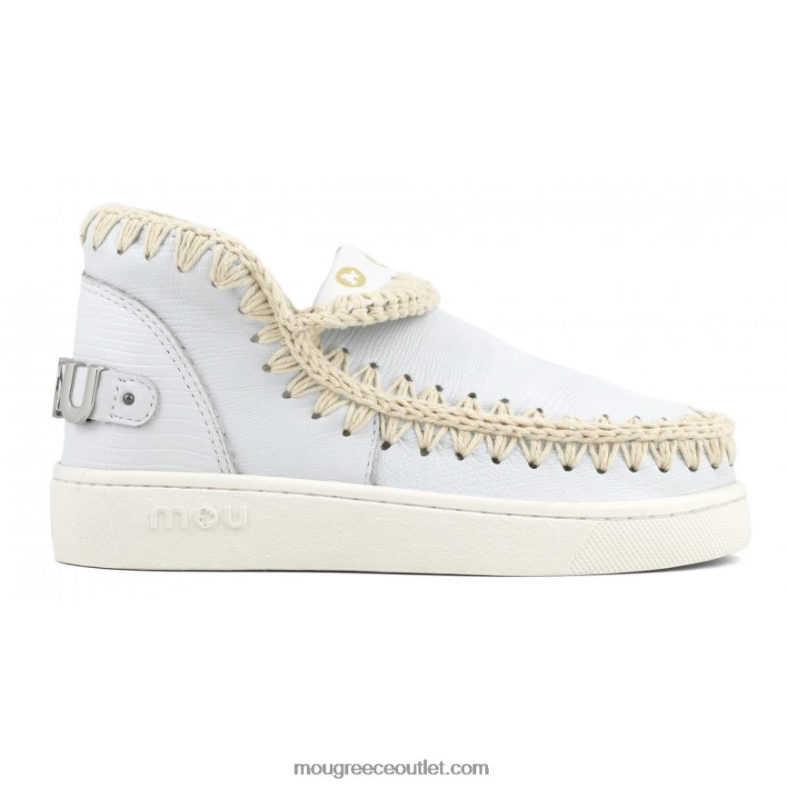 γρ Mou γυναίκες δερμάτινο καλοκαιρινό sneaker eskimo σαύρα λευκό 4820DN54