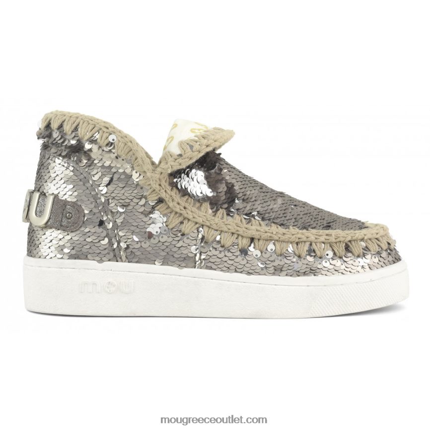 γρ Mou γυναίκες καλοκαιρινό sneaker με παγιέτες εσκιμώων πούλιες gunmetal 4820DN47