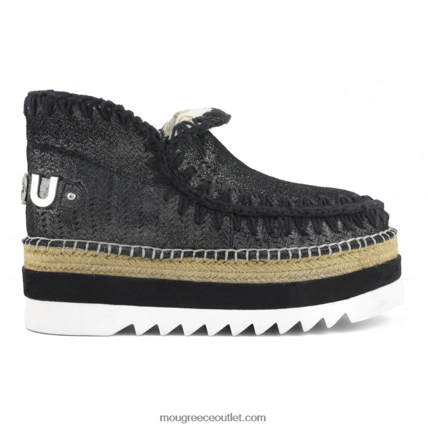 γρ Mou γυναίκες μικρογκλίτερ διάτρητο από γιούτα εσκιμώου microglitter μαύρο 4820DN215