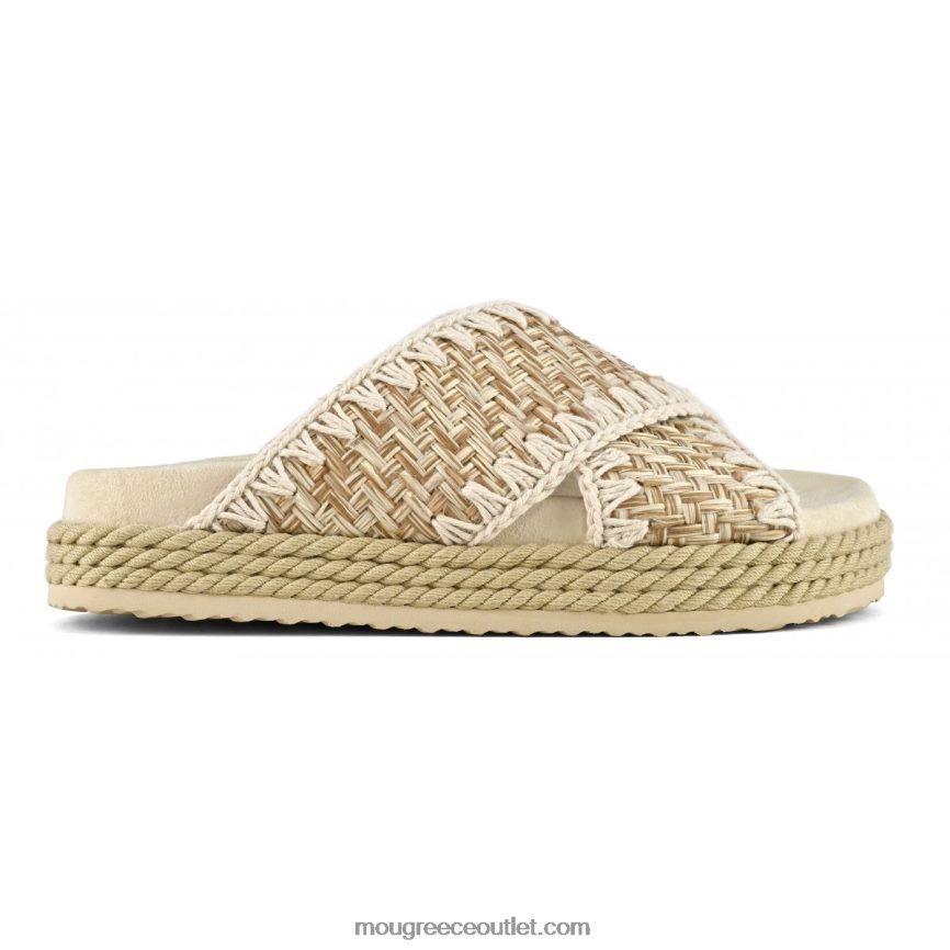 γρ Mou γυναίκες σχοινί βιο πέδιλο υφασμάτινο κρις σταυρός φυσικός 4820DN128