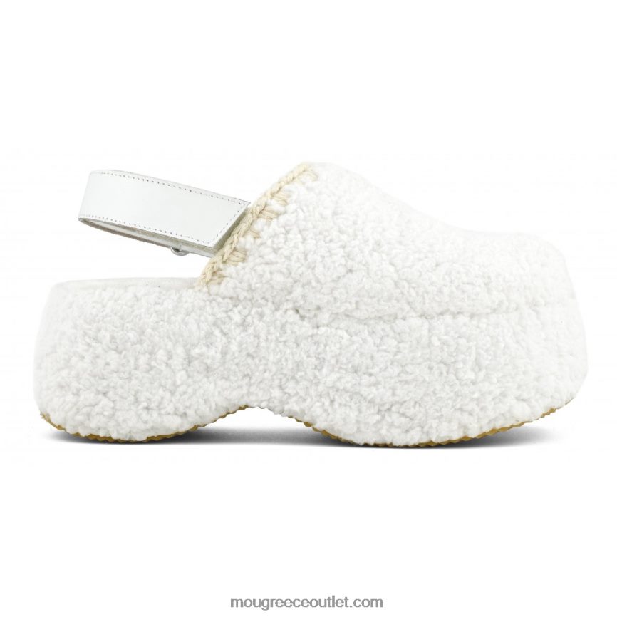 γρ Mou γυναίκες γούνα σέρπα με σφεντόνα πλάτη πλατφόρμα άσπρο 4820DN144