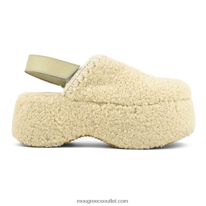 γρ Mou γυναίκες γούνα σέρπα με σφεντόνα πλάτη πλατφόρμα μπεζ 4820DN146