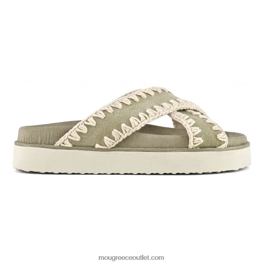 γρ Mou γυναίκες βιο πέδιλο κρις σταυρός πέτρα 4820DN181
