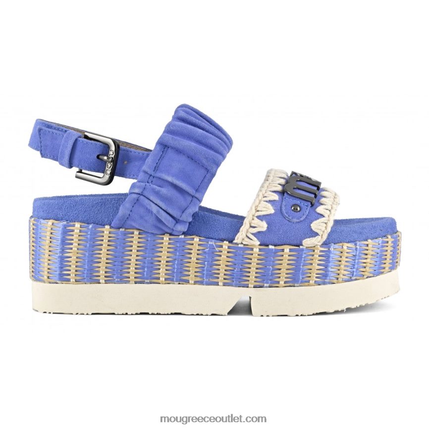 γρ Mou γυναίκες Γιαπωνέζικο πάνω μέρος από σουέτ και ράφι με δύο ζώνες αζούλ 4820DN189