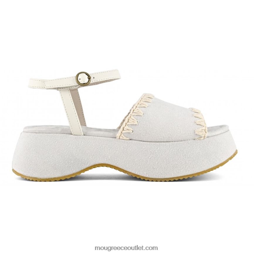 γρ Mou γυναίκες χοντρό λουράκι στον αστράγαλο bianco sporco 4820DN148