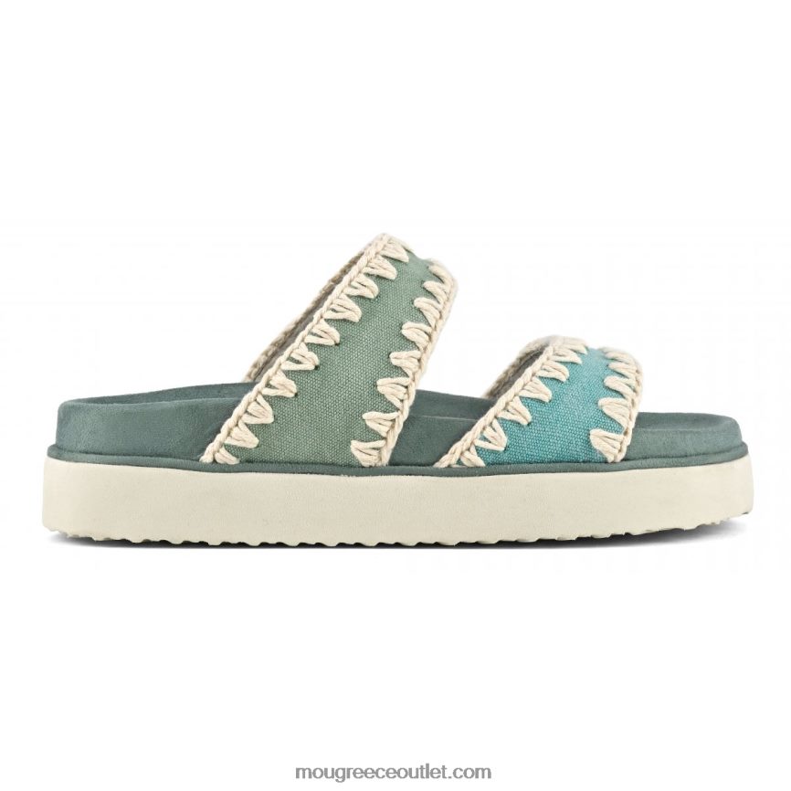 γρ Mou γυναίκες bio πέδιλο δύο λουράκια πράσινο μείγμα 4820DN179