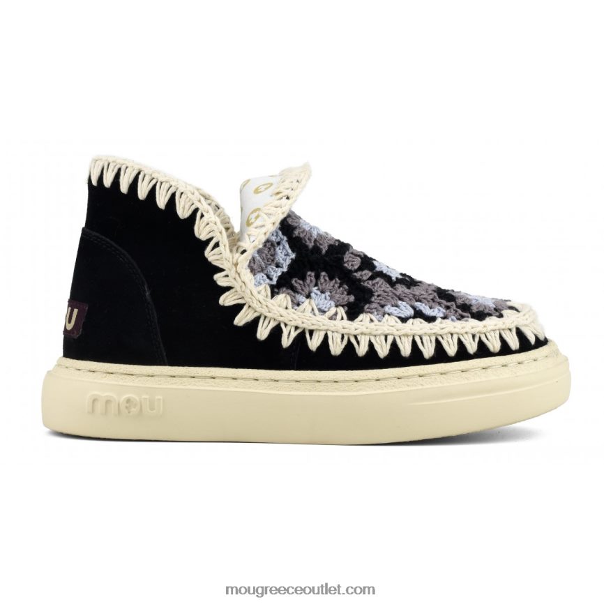 γρ Mou γυναίκες έντονο επάνω μέρος από βελονάκι μαύρο άσπρο 4820DN76