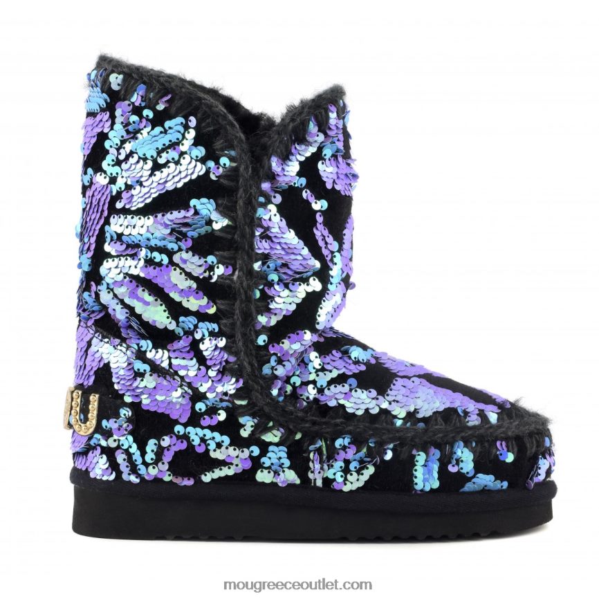 γρ Mou γυναίκες eskimo 24 - μεγάλα καρφιά με λογότυπο ιριδίζουσες πούλιες λιλά σε βελούδο 4820DN279