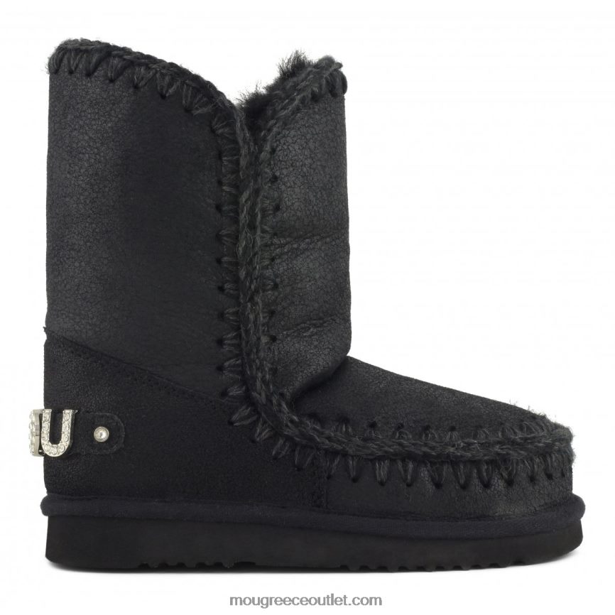 γρ Mou γυναίκες eskimo 24 με λογότυπο στρας ραγισμένο μαύρο/γκρι 4820DN315