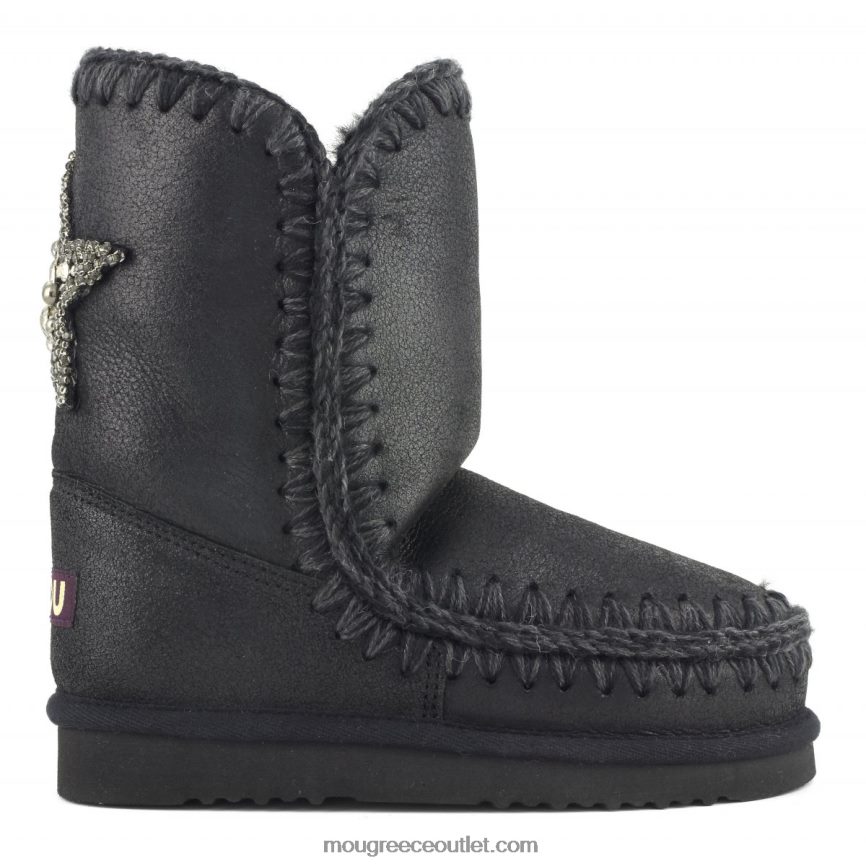 γρ Mou γυναίκες eskimo 24 back star patch ραγισμένο μαύρο/γκρι 4820DN366