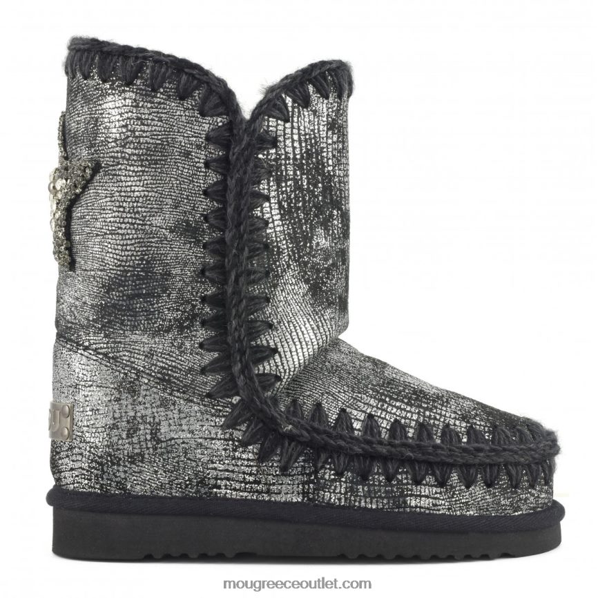 γρ Mou γυναίκες eskimo 24 back star patch μεταλλικό γκέκο μαύρο 4820DN383