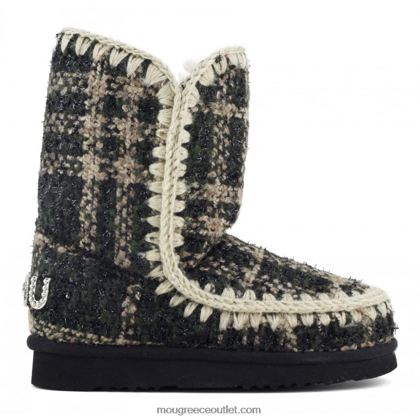 γρ Mou γυναίκες eskimo 24 tartan - μεγάλα καρφιά με λογότυπο πράσινο ταρτάν λούρεξ 4820DN369