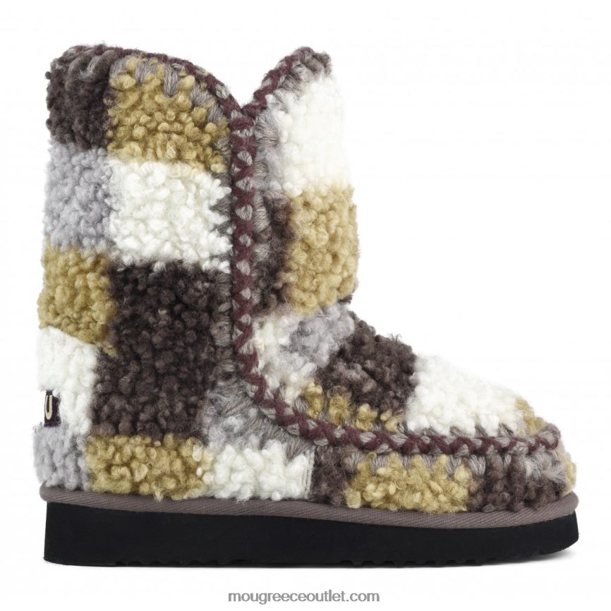 γρ Mou γυναίκες teddy fleece eskimo 24 tartan teddy checks maron 4820DN322