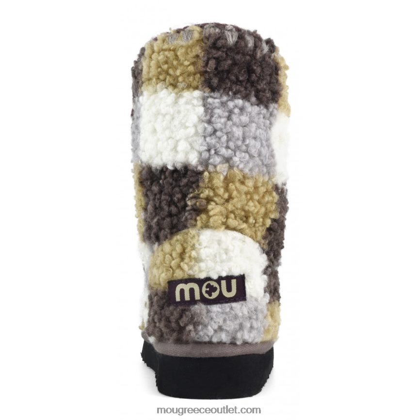 γρ Mou γυναίκες teddy fleece eskimo 24 tartan teddy checks maron 4820DN322