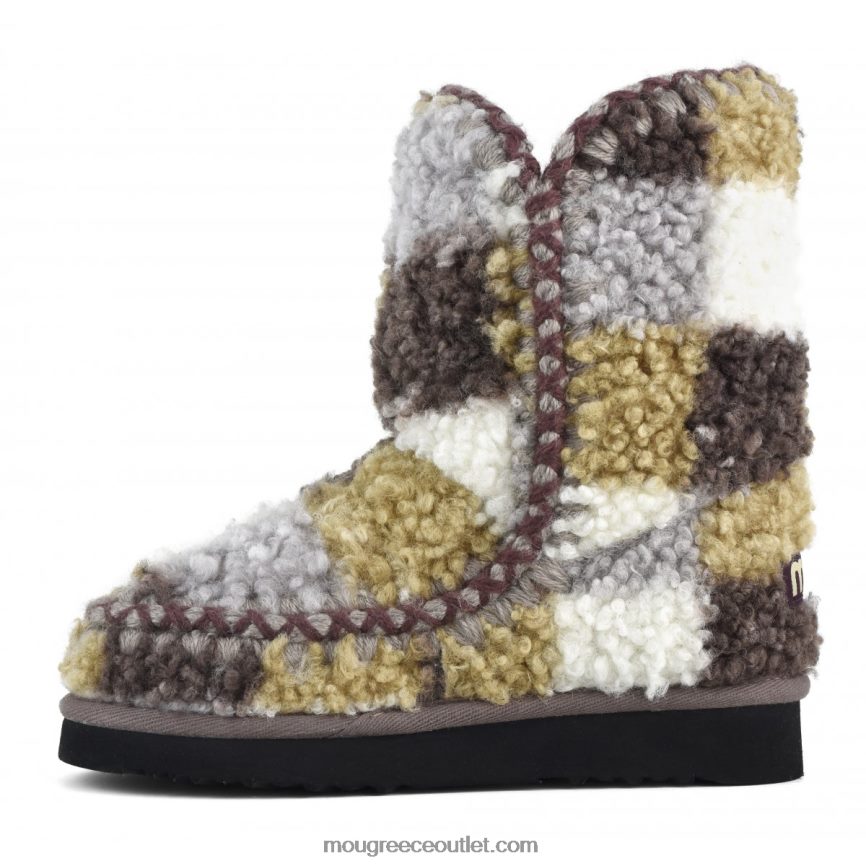 γρ Mou γυναίκες teddy fleece eskimo 24 tartan teddy checks maron 4820DN322