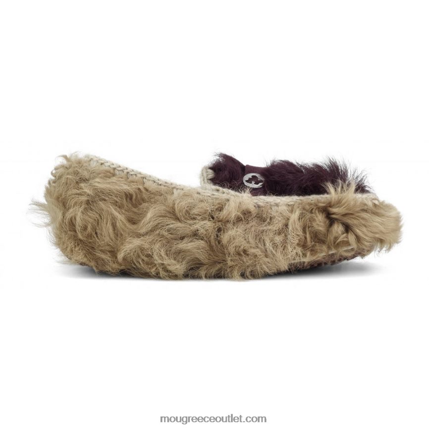 γρ Mou γυναίκες γούνα μοκασίν chekiang μπεζ-μπορντό 4820DN683