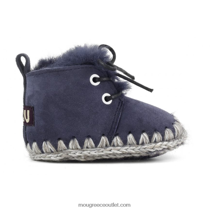 γρ Mou παιδιά βρεφικό παπούτσι με κορδόνια άβυσσος 4820DN828